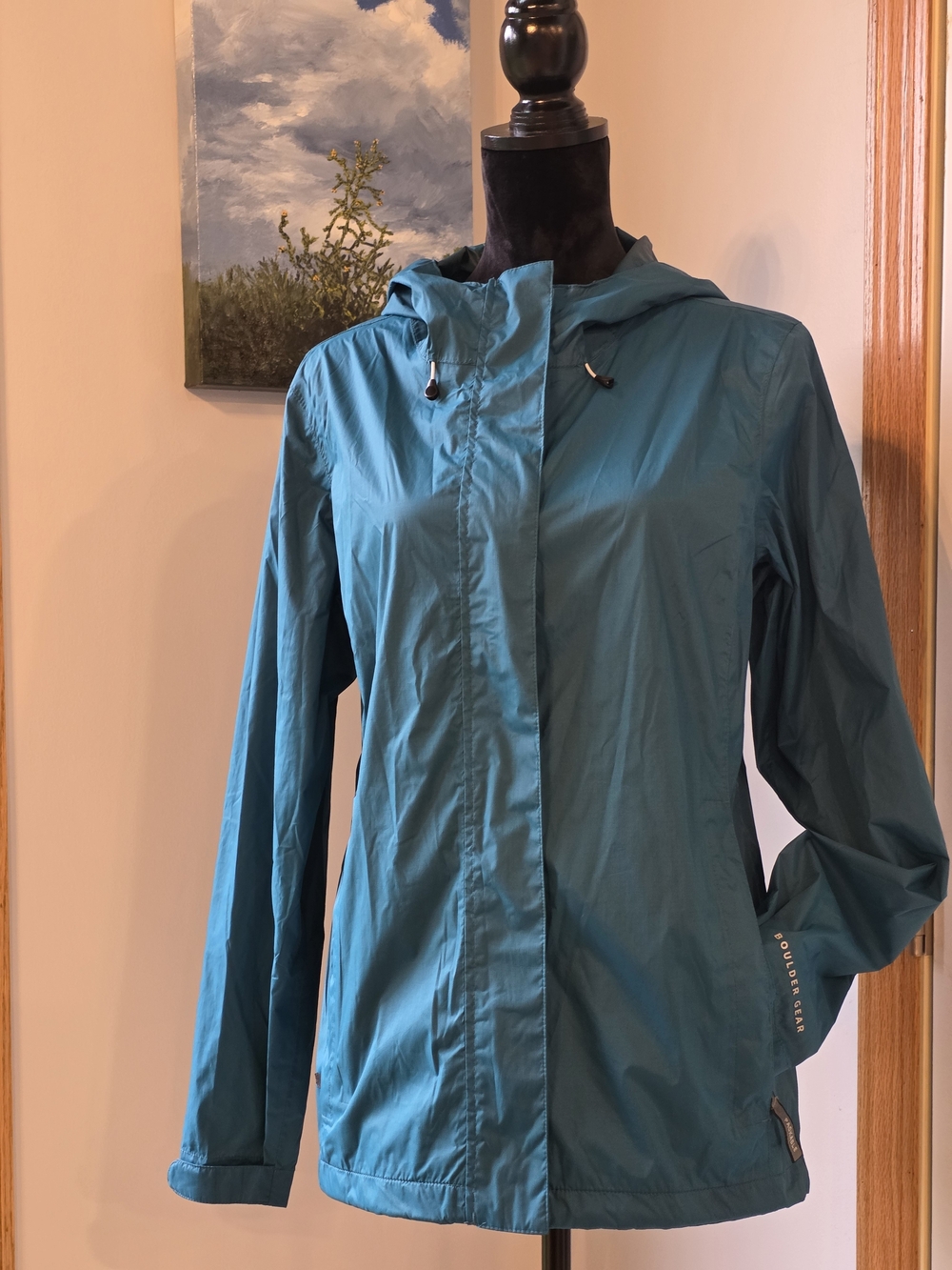 Boulder Gear Stratus Rain Jacket in a Deep Lagoon Teal/Turquoise -Women's Large